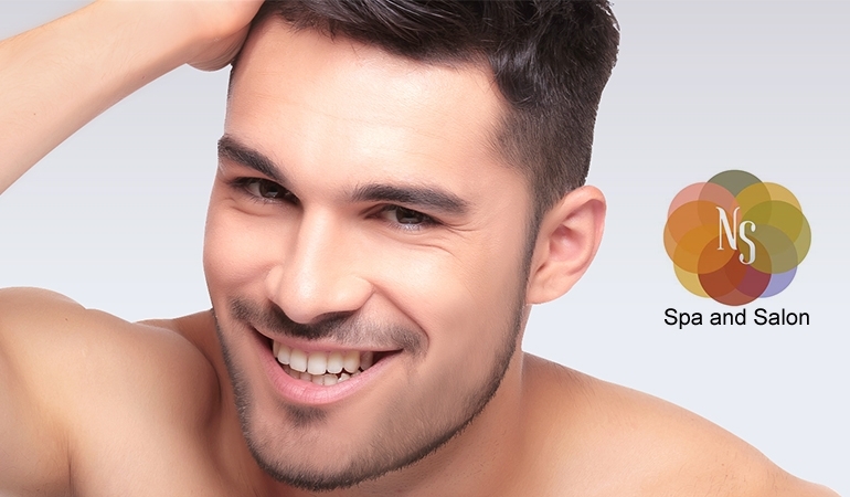 Deal For Him! Receive a Whitening Facial With Deep Cleansing + Haircut + Shave Or Trim + Hair Protein Treatment + Head & Shoulder Massage from NS Glam Salon